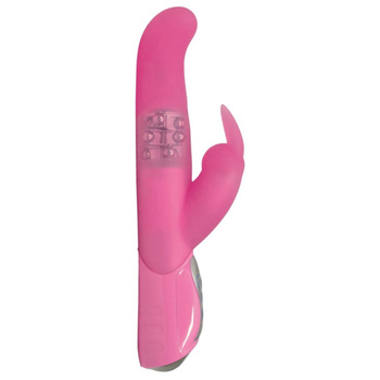 Duży zakręcony wibrator z królikiem