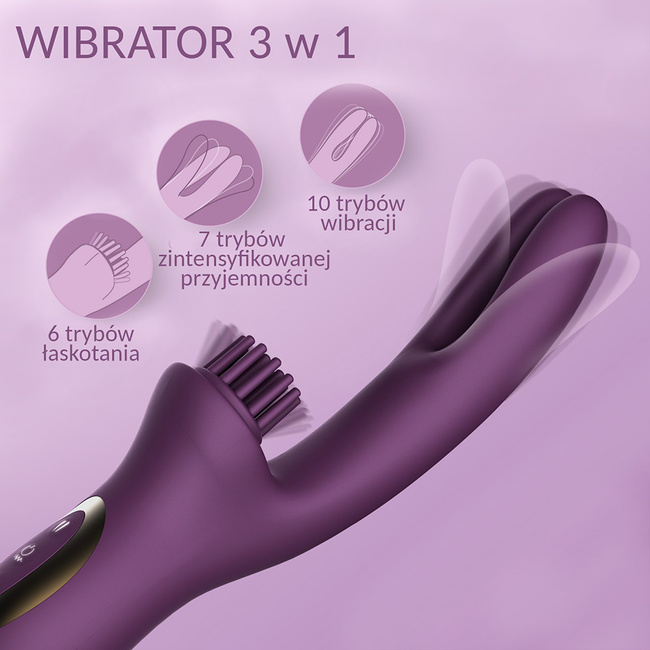 Wibrator łechtaczkowy Elatia fioletowy  Wszechstronna funkcjonalność 3 w 1