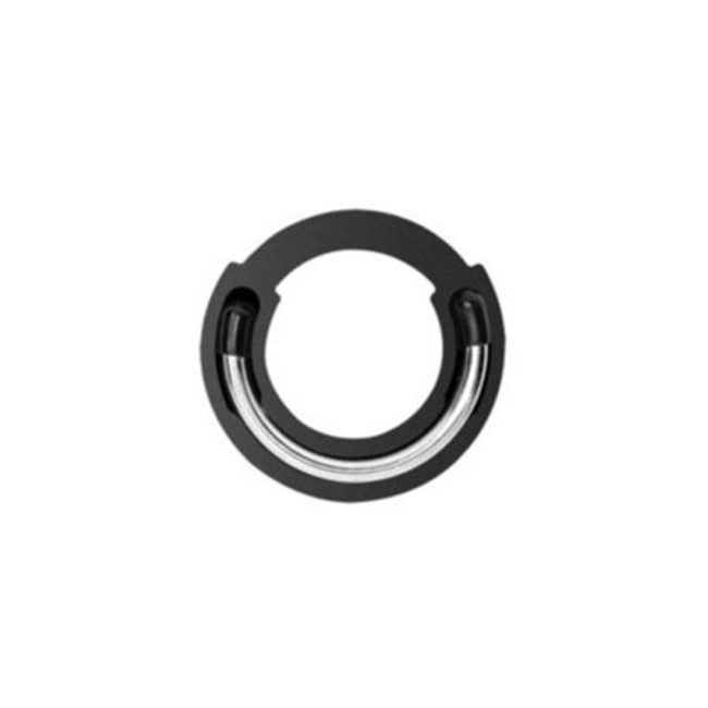 Czarny pojedynczy pierścień erekcyjny na penisa z płynnego silikonu z częściowym metalowym usztywnieniem