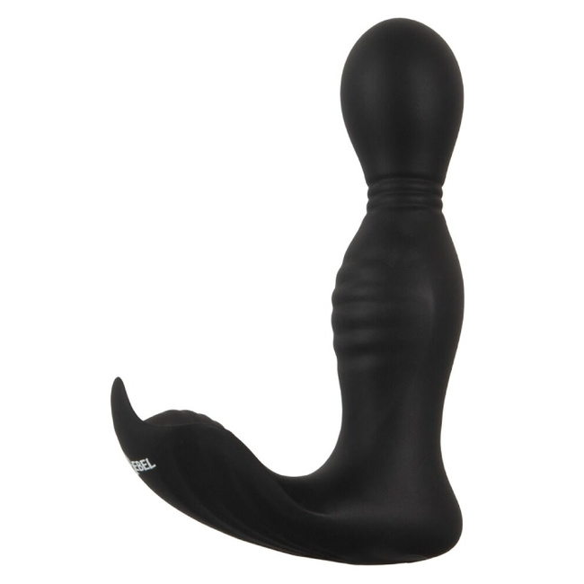 Masażer prostaty, silnie wibrujący, z rotującą główką i stymulacją krocza, 2 silniki, silikon, 13,7 cm / 11,7 cm wkładane, sterowany pilotem, wodoodporny IPX7