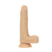 Posuwisto-rotujące dildo z przyssawką, wibrator do waginy i anusa, Platinum Cured Silicon, kolor czarny, 19 cm / 15,7 cm wkładane, rozmiar L