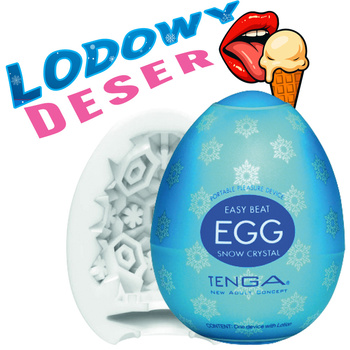 Lodowy deser - masturbator jajko Tenga EGG Snow Crystal o frezowaniu w płatków śniegu, z efektem chłodzenia, seria Tenga Cool (REGULAR)