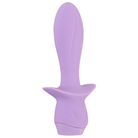 Liliowy pieszczoch - mini wibrator waginalny i analny, z kotwicą, świecący kryształ, 13,6 cm, Cuties 4 generacji