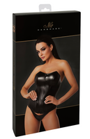 Gorset z połyskującej tkaniny Power Wetlook z zamkiem i modelującymi przeszyciami, elastyczny i zmysłowy fason dla odważnych stylizacji
