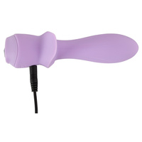 Liliowy pieszczoch - mini wibrator waginalny i analny, z kotwicą, świecący kryształ, 13,6 cm, Cuties 4 generacji