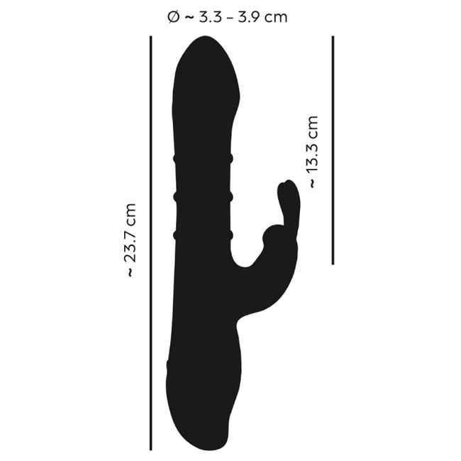 Wibrator z wirującą spiralą rozkoszy i króliczkiem do łechtaczki, bardzo silne wibracje, 23,7 cm, silikon 