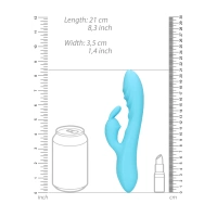 Wibrator fałdowany do punktu G, z królikiem z długimi uszami, płynny silikon, 2 silniki, 21 cm