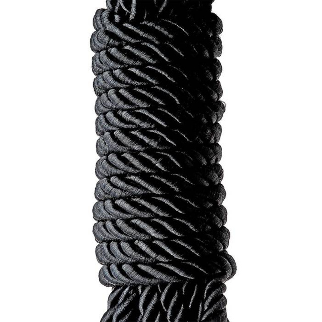 Jedwabista lina do bondage – shibari seria DELUXE czarna 5 metrów BDSM