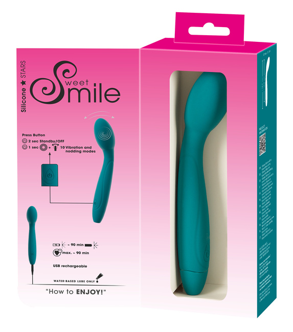 Wibrator z ruchomą główką i 10 trybami, wodoodporny, ładowany USB