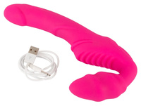 Silikonowy wibrujący strapon vaginalny bez uprzęży