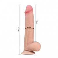 Realistyczny sztuczny penis! Dildo z przesuwaną skórą i przyssawką 23 cm