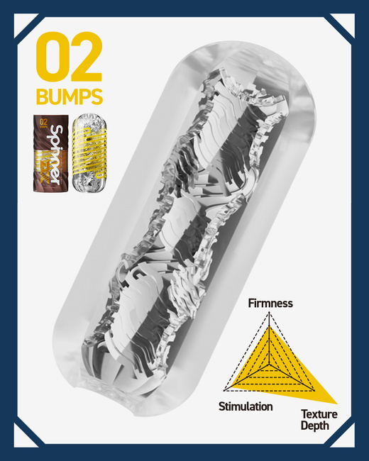 Masturbator wirujący-skrętny Spinner DELUX DX02 BUMPS z miękkimi, sprężystymi wypustkami i suszarką