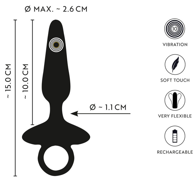 Elastyczny wibrujący korek analny