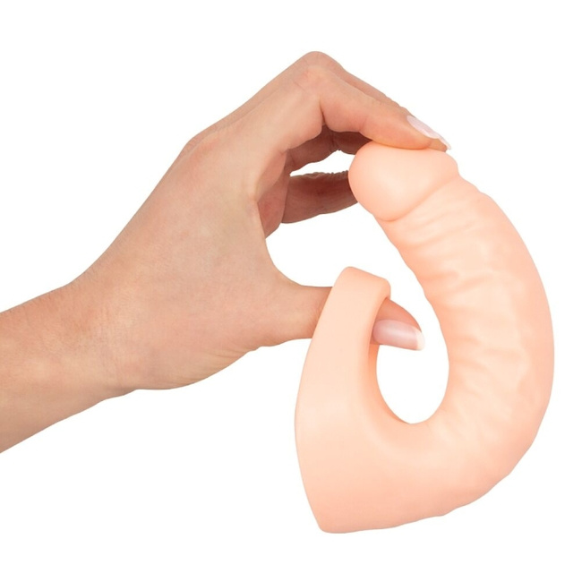 Męski strapon z ringiem erekcyjnym dildo realistyczne podwójna penetracja we dwoje 16cm wodoodporny