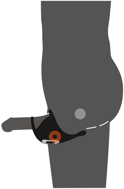 Pierścień na penisa z masażerem moszny na pilota