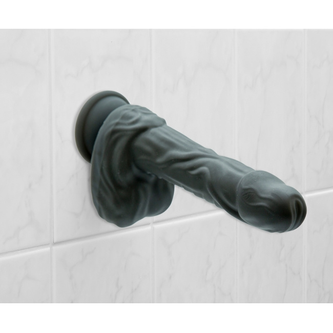 Realistyczne dildo wibrator z ruchem posuwistym i rotująca główką, dwuwarstwowe, Platinum Cured Silicon, kolor czarny, 22,8 cm / 15,6 cm wkładane