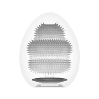 Nocny drift II - masturbator jajko Tenga EGG Misty II z frezami w kształcie piramidek tworzących fale na wewnętrznej powierzchni, seria Hard Boiled (STRONGER)