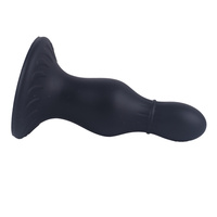 Korek analny, butt plug z główką, przewężeniem i przyssawką, rozmiar średni 11,4 cm, max Ø 3,6 cm, płynny silikon