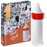 Prezerwatywa z wypustkami Violet Hot Red Soft 1 sztuka