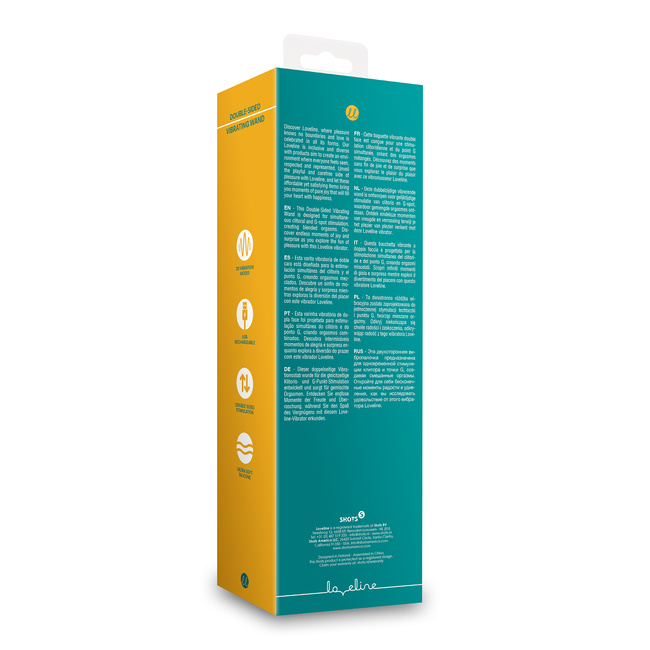 Dwustronna wibrująca różdżka, wibrator wand z wibrującą główką i wibrujące dildo z drugiej strony, 24 cm