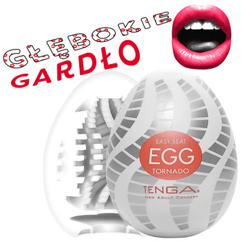 Głebokie gardło - masturbator jajko Tenga EGG Tornado o wewnetrznej poowierzchni w kształcie wirującego tornada, seria New Standard (REGULAR)