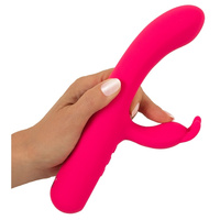 Teraz wiesz - wibrator z królikiem do łechtaczki i cyfrowym wyświetlaczem, neonowy róż, silikon, 23,1 cm