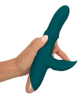 Wibrator z wędrującym pierścieniem i króliczkiem ze stymulacją pulsacyjną, 22,7 cm, silikon, 3 silniczki