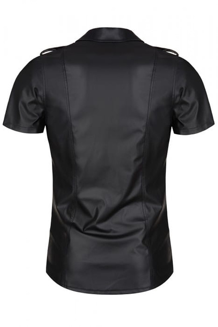 Koszula z krótkim rękawem z ekoskóry