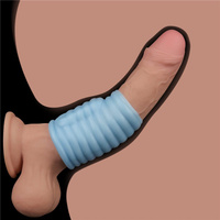 Nakładka, pierścień erekcyjny z wibracjami na penisa Wave Knights Ring niebieski