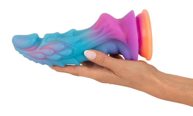 Smok Fallurex. Fantasy dildo jak smok strażnik skarbu pożądania. Dł. 21,5 cm, wkładane 19 cm, Ø 7,3 cm