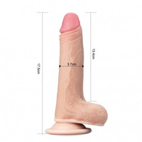 Prawdziwy penis! Dildo z przesuwaną skórą i przyssawką 17,5 cm