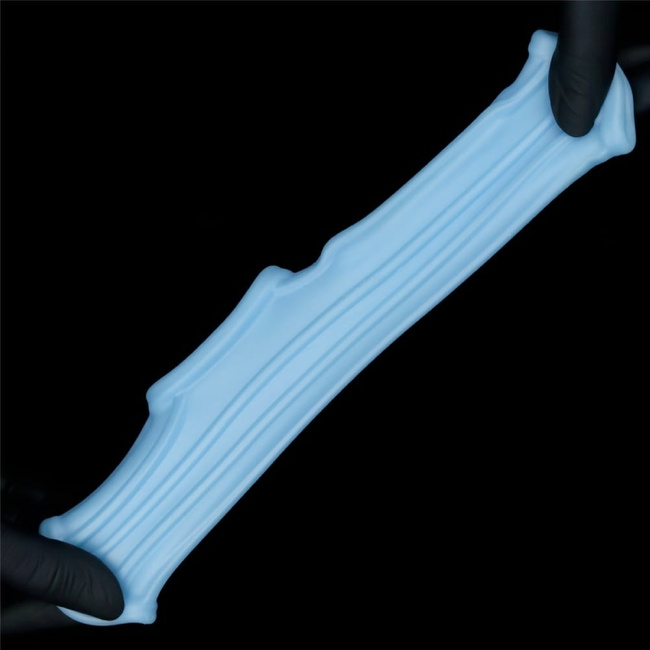 Nakładka, pierścień erekcyjny na penisa z rękawem moszny Ridge Knights Ring with Scrot Sleeve niebieski