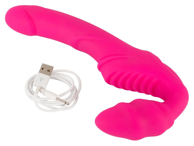 Silikonowy wibrujący strapon vaginalny bez uprzęży
