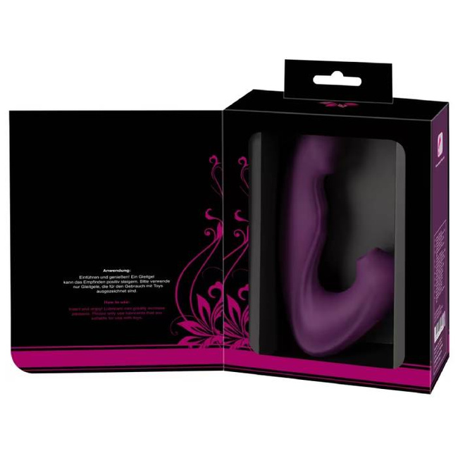 Purpurowy Delikates, funkcyjny wibrator do podwójnej stymulacji pochwy i łechtaczki z funkcją wibracji stukania ssania i lizania