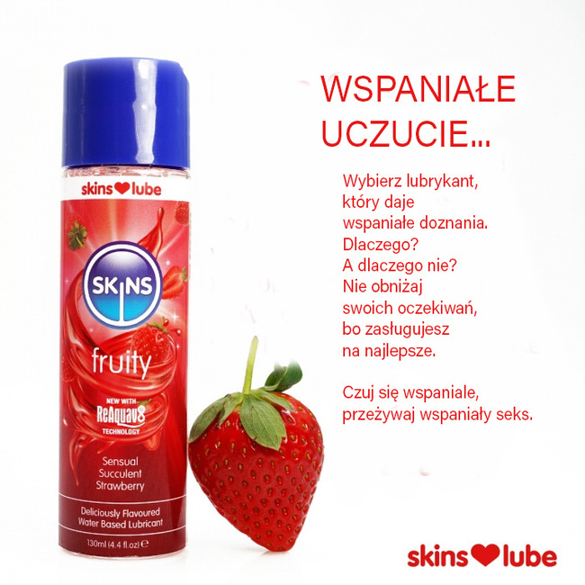 Jadalny żel ZMYSŁOWA TRUSKAWKA, do seksu oralnego, waginalnego i analnego, naturalne aromaty, na bazie wody, 130 ml