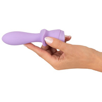 Liliowy pieszczoch - mini wibrator waginalny i analny, z kotwicą, świecący kryształ, 13,6 cm, Cuties 4 generacji
