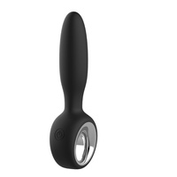 Tylne wejście – proste wąskie wibrujące silikonowe dildo analne z wygodnym uchwytem
