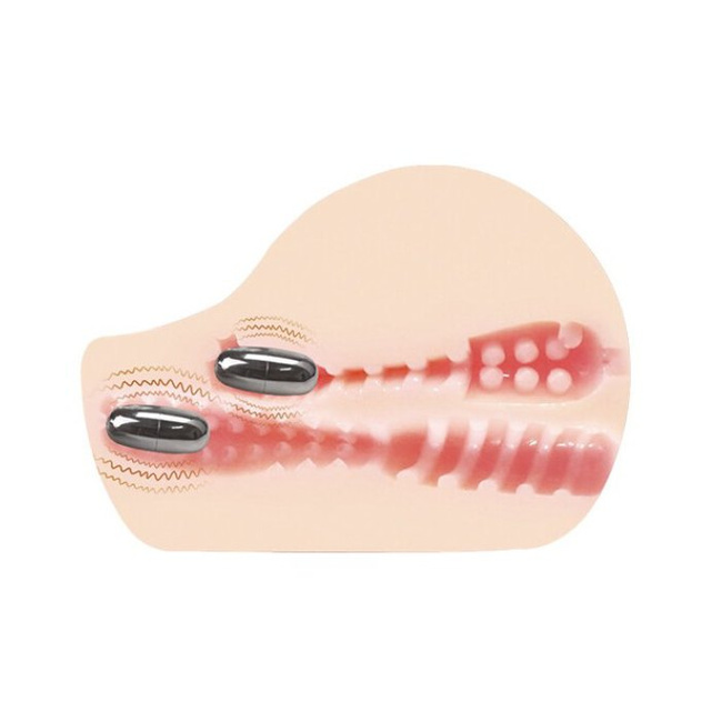Wibrująca cipka i dupka masturbator z Nature Skin