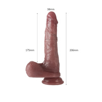 Super realistyczne dildo dwuwarstwowe, silna przyssawka, naturalne w dotyku, 20,5 cm, silikon