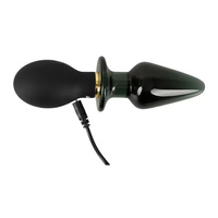 Dwukońcówkowy wibrujący korek analny butt plug szklano-silikonowy