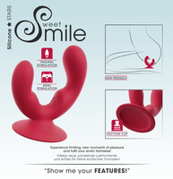 Uśmiechnięty wibrator waginalno-analny z przyssawką, 9 trybów wibracji, wodoodporny, silikon