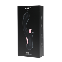 Mocny, czarny wibrator do punktu G, z królikiem z języczkiem do łechtaczki, IPX6, dł. 23 cm