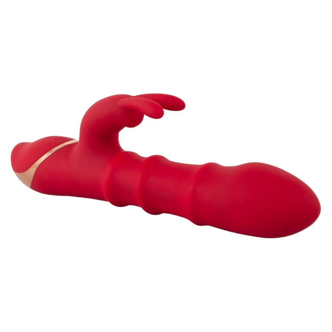 Wibrator z wirującą spiralą rozkoszy i króliczkiem do łechtaczki, bardzo silne wibracje, 23,7 cm, silikon 
