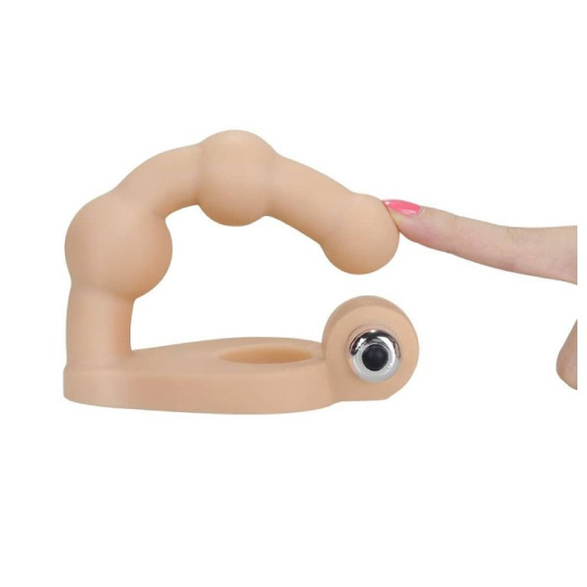 Wibrujący strap-on do podwójnej penetracji 15 cm