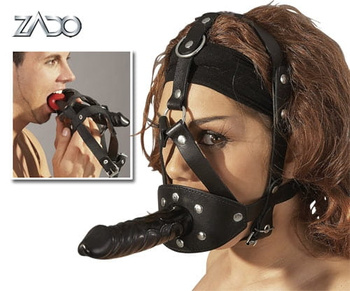 Maska z kneblem + dildo
