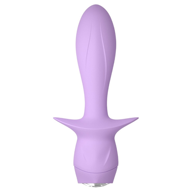 Liliowy pieszczoch - mini wibrator waginalny i analny, z kotwicą, świecący kryształ, 13,6 cm, Cuties 4 generacji