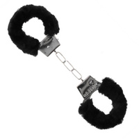 Czarne kajdanki z futerkiem Beginner’s Handcuffs Furry na kluczyk