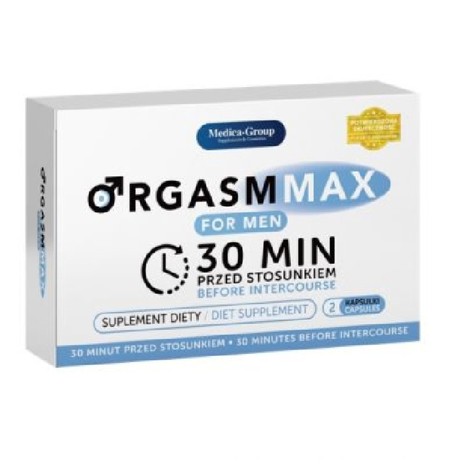 Tabletki Orgasm Max dla mężczyzn na na szybką i długą erekcję oraz potencję, 2 kapsułki 