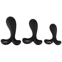 Zestaw trzech korków analnych Ø 2,3 cm, Ø 2,7 cm, Ø 3,1 cm.