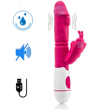 Wibrator damski z motylkiem ładowany przez USB